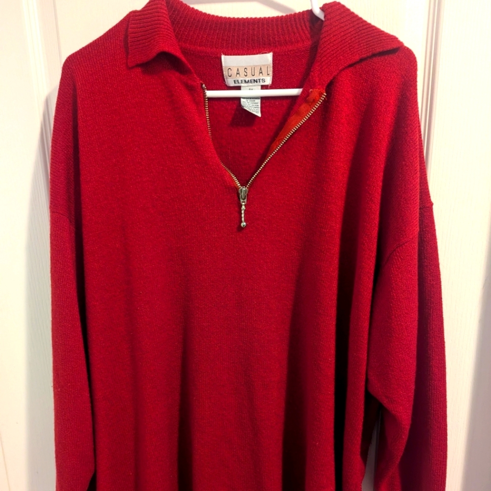 Women's 3X Casual Elements long sleeved 1/4 zip tunic